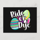 Funny Ride of Dye Eggs Happy Easter Bunny Ears Briefkaart (Voorkant)