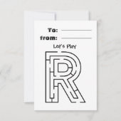 funny RIHNO  Coloring Maze Classroom Valentine  Bedankkaart (Achterkant)