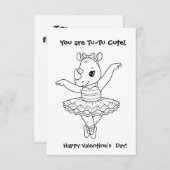 funny RIHNO  Coloring Maze Classroom Valentine  Bedankkaart (Voorkant / Achterkant)