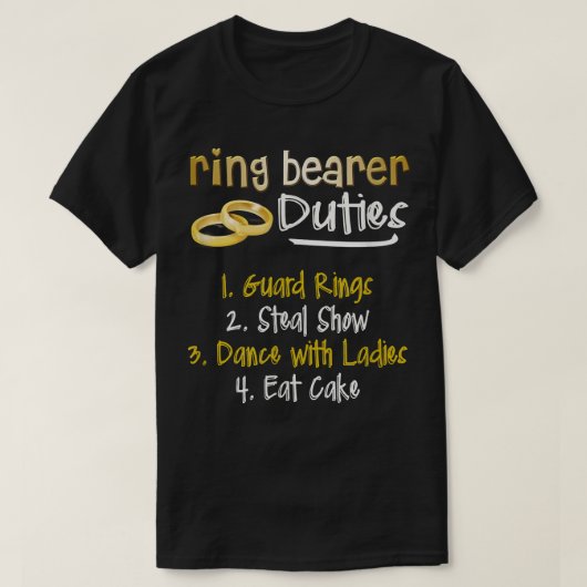 FUNNY RING BEARER TATIES Cute Wedding Gift T-shirt (Design voorkant)