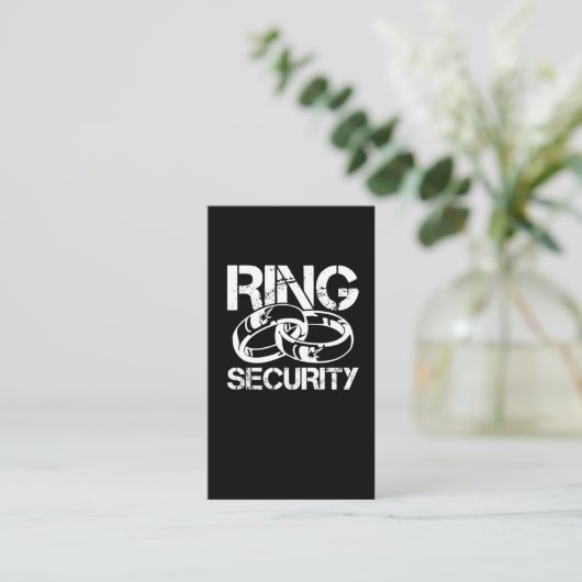 Funny Ring Security Marriage Ring Bearer Visitekaartje (Staand voorkant)