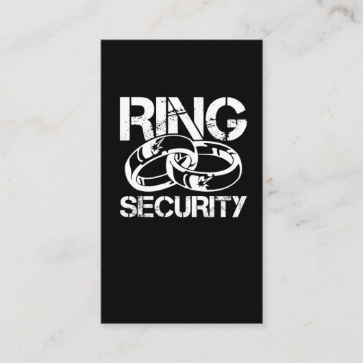 Funny Ring Security Marriage Ring Bearer Visitekaartje (Voorkant)