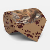 Funny River Otter & Footprint, Tracks Stropdas (Opgerold)