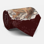 Funny River Otter & Footprint, Tracks Stropdas (Opgerold)