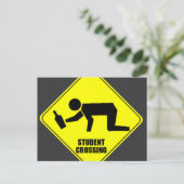 Funny Road Sign - Drink studentenkruising Briefkaart (Staand voorkant)