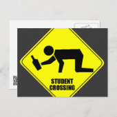 Funny Road Sign - Drink studentenkruising Briefkaart (Voorkant / Achterkant)