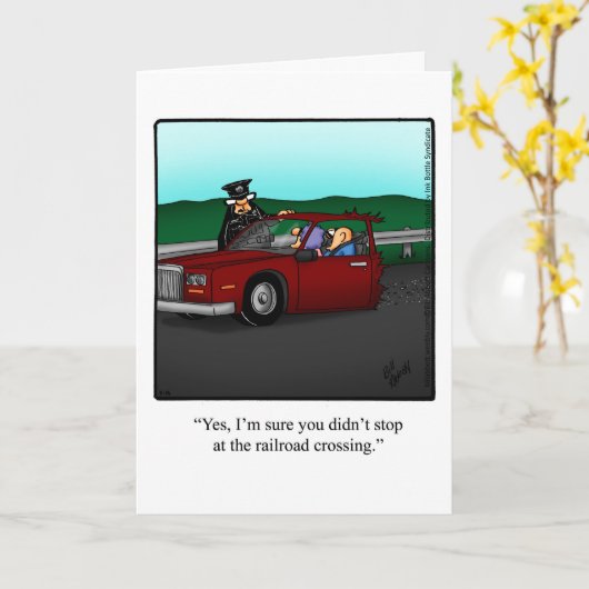 Funny Road Trip Bon Voyage Humor Card Kaart (Gele Bloem)