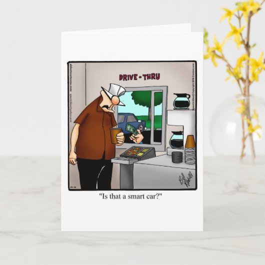 Funny Road Trip Bon Voyage Kaart (Gele Bloem)