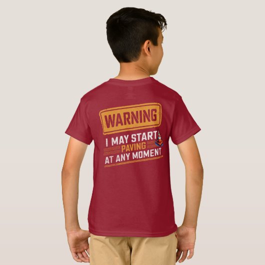 Funny Road Work Warning Sign Construction Humor T-shirt (Achterkant volledig)