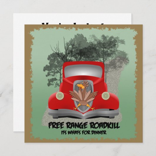 Funny Roadkill Party Invitation Kaart (Voorkant / Achterkant)