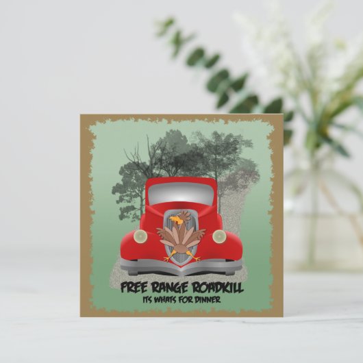 Funny Roadkill Party Invitation Kaart (Staand voorkant)