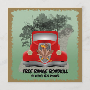 Funny Roadkill Party Invitation Kaart