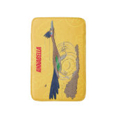 Funny roadrunner bird cartoon illustration badmat (Voorkant Verticaal)