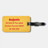 Funny roadrunner bird cartoon illustration bagagelabel (Achterkant horizontaal)