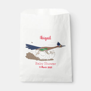 Funny roadrunner bird cartoon illustration bedankzakje