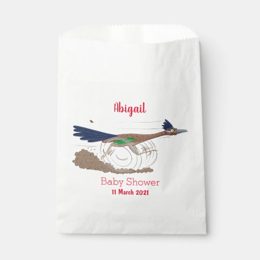 Funny roadrunner bird cartoon illustration bedankzakje (Voorkant)