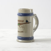 Funny roadrunner bird cartoon illustration bierpul (Voorkant rechts)