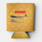 Funny roadrunner bird cartoon illustration blikjeskoeler (Voorkant)