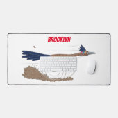 Funny roadrunner bird cartoon illustration bureaumat (Keyboard & Muis)