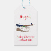 Funny roadrunner bird cartoon illustration cadeaulabel (Achterkant)