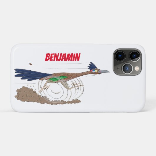 Funny roadrunner bird cartoon illustration Case-Mate iPhone case (Achterkant (horizontaal))