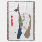 Funny roadrunner bird cartoon illustration deken (Voorkant Verticaal)