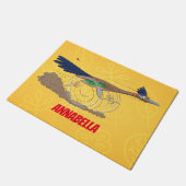 Funny roadrunner bird cartoon illustration deurmat (Schuin)
