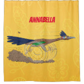 Funny roadrunner bird cartoon illustration douchegordijn (Voorkant)