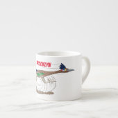 Funny roadrunner bird cartoon illustration espresso kop (Voorkant rechts)