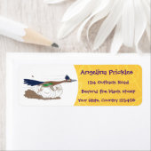 Funny roadrunner bird cartoon illustration etiket (Insitu)