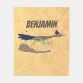 Funny roadrunner bird cartoon illustration fleece deken (Voorkant)