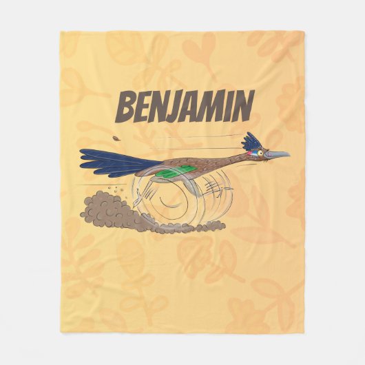 Funny roadrunner bird cartoon illustration fleece deken (Voorkant)