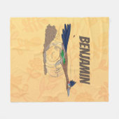 Funny roadrunner bird cartoon illustration fleece deken (Voorkant (Horizontaal))