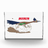 Funny roadrunner bird cartoon illustration fotoblokken (Voorkant)