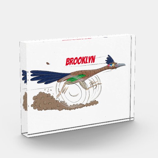 Funny roadrunner bird cartoon illustration fotoblokken (Links)