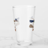 Funny roadrunner bird cartoon illustration glas (Rechts)