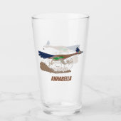 Funny roadrunner bird cartoon illustration glas (Voorkant)