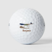 Funny roadrunner bird cartoon illustration golfballen (Voorkant)
