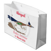 Funny roadrunner bird cartoon illustration groot cadeauzakje (Achterkant Gekanteld)