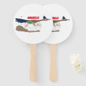 Funny roadrunner bird cartoon illustration handwaaier (Voorkant en achterkant)