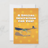 Funny roadrunner bird cartoon illustration kaart (Achterkant)