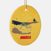 Funny roadrunner bird cartoon illustration keramisch ornament (Rechts)