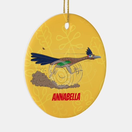 Funny roadrunner bird cartoon illustration keramisch ornament (Rechts)