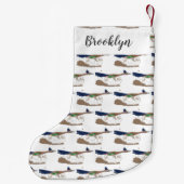 Funny roadrunner bird cartoon illustration kleine kerstsok (Achterkant)