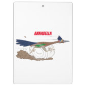 Funny roadrunner bird cartoon illustration klembord (Achterkant)