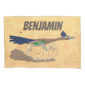 Funny roadrunner bird cartoon illustration kussensloop (Voorkant)
