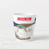 Funny roadrunner bird cartoon illustration latte mok (Voorkant)