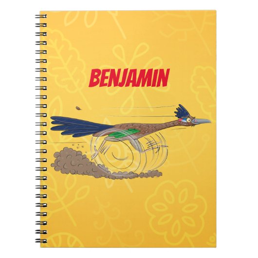 Funny roadrunner bird cartoon illustration notitieboek (Voorkant)