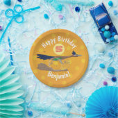 Funny roadrunner bird cartoon illustration papieren bordje (Feest)