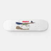 Funny roadrunner bird cartoon illustration persoonlijk skateboard (Horizontaal)